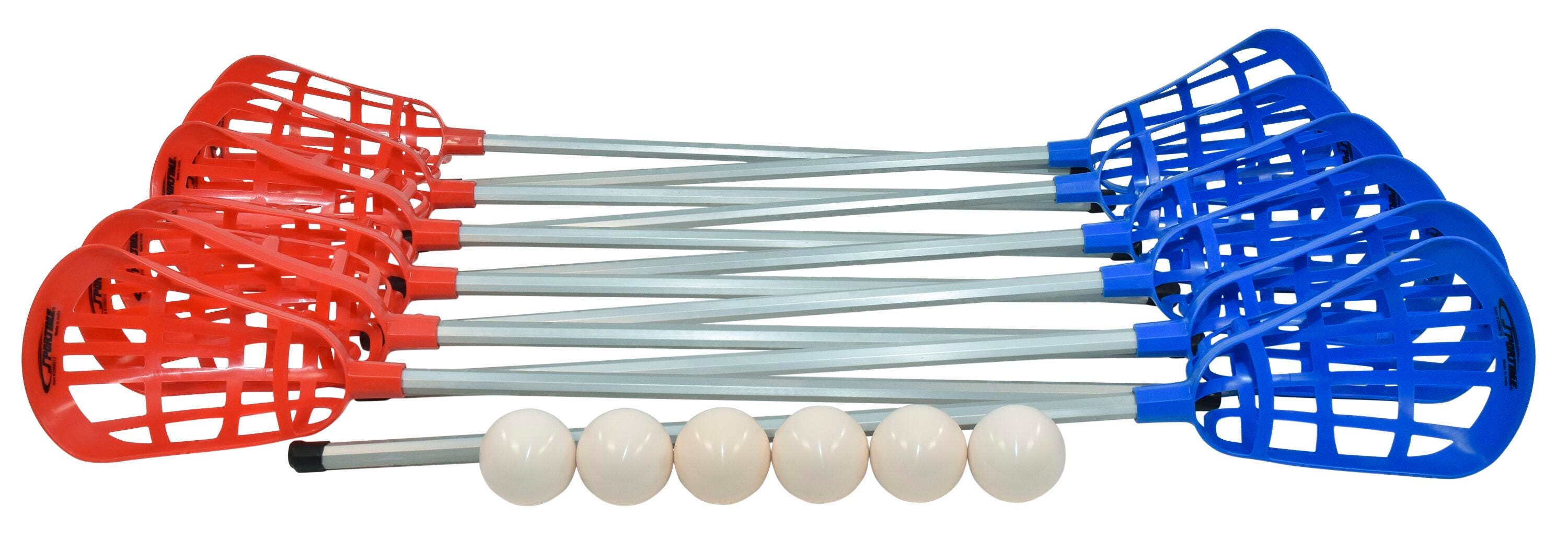 Sportime Soft Lacrosse Kit, Set of 12 Sticks and 6 Balls
